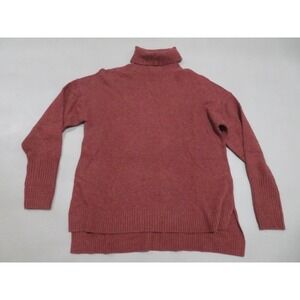 J Crew Sweater Womens Large Turtleneck Red Wool Knit Pullover Comfort Warm